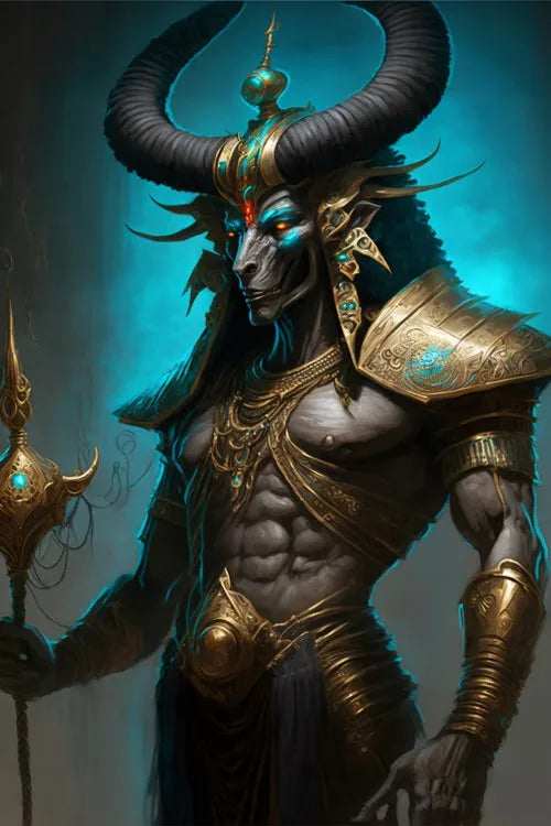 Ancient Egyptian Fantasy Mythology The God Anubis Golden Portrait Posters Print Canvas Painting Wall Art Picture Room Home Decor Peaceful Pleasures Health and Wellness