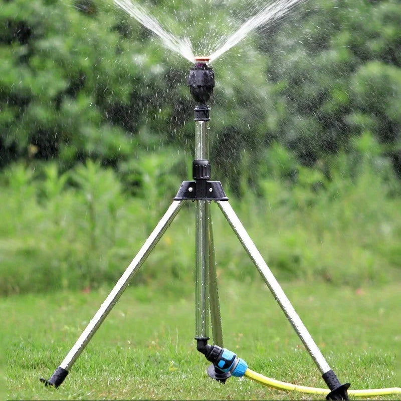 360 Rotary Irrigation Tripod Lawn Garden Sprinkler Telescopic Support