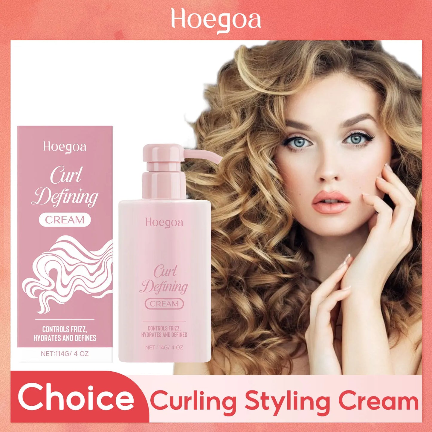 HOEGOA Curl Defining Cream – Frizz Control & Moisturizing