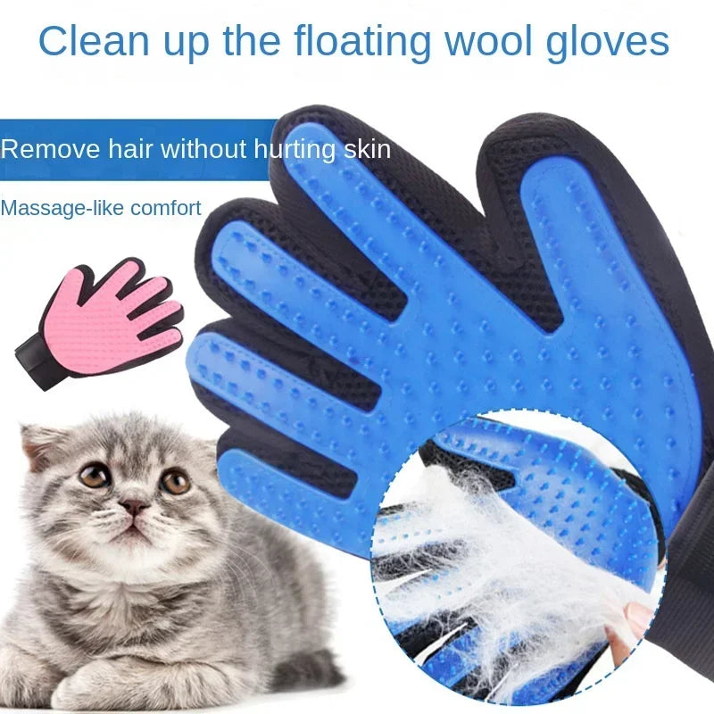 Pet Grooming Gloves for Dogs & Cats – 2-in-1 Deshedding Mitt