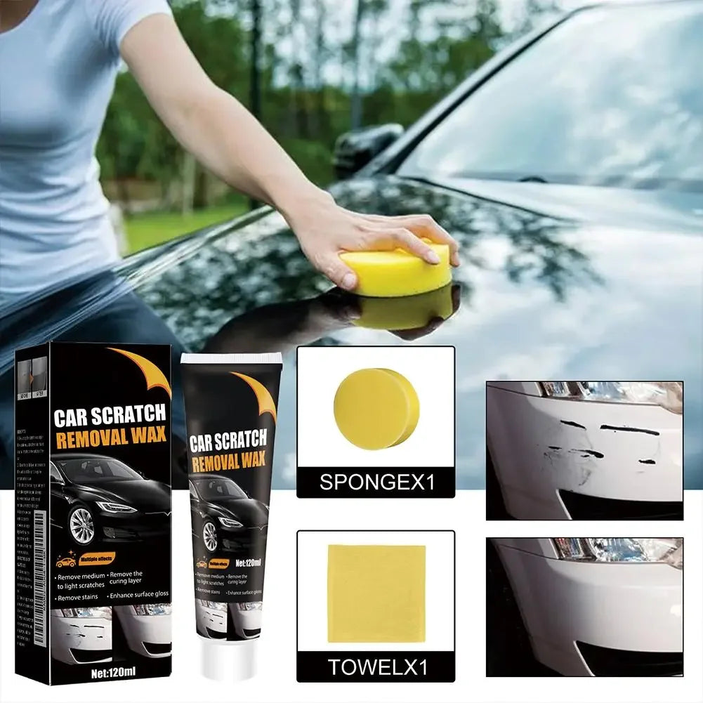 Car Scratch Repair Wax with Sponge Paint Care Polishing Anti-Scratch Protection Swirl Remover Multi-Purpose Maintenance Wax Peaceful Pleasures Health and Wellness