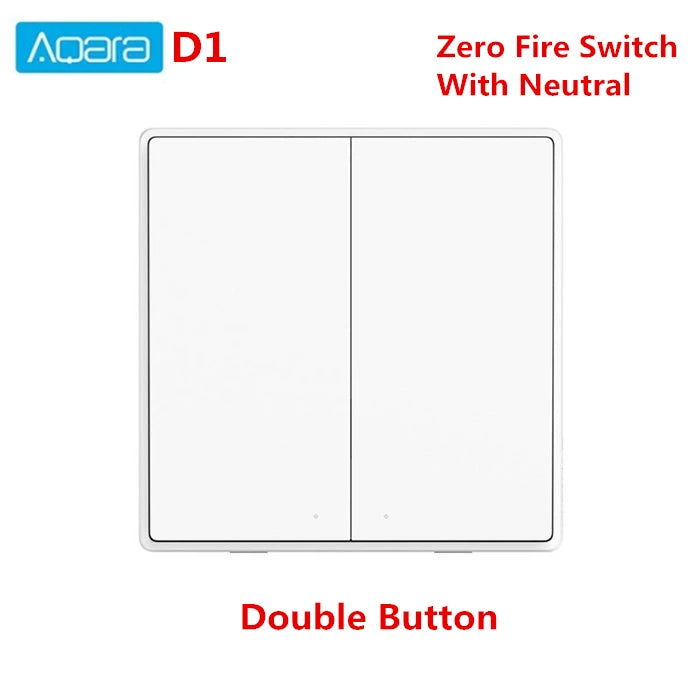 Aqara Wireless Smart Wall Switch D1 ZigBee Remote Control Key Light Smart Switch Button Smart Home For Mi home HomeKit APP Peaceful Pleasures Health and Wellness With Neutral 2Key