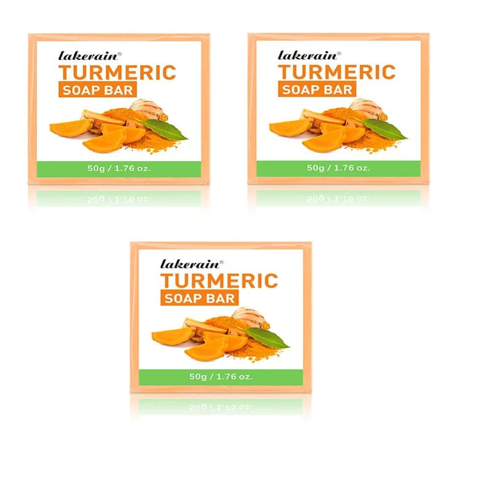 Handmade Turmeric Soap – Brightening Bar for Dark Spots & Face Brightening Soap Bar Peaceful Pleasures Health and Wellness 3pcs