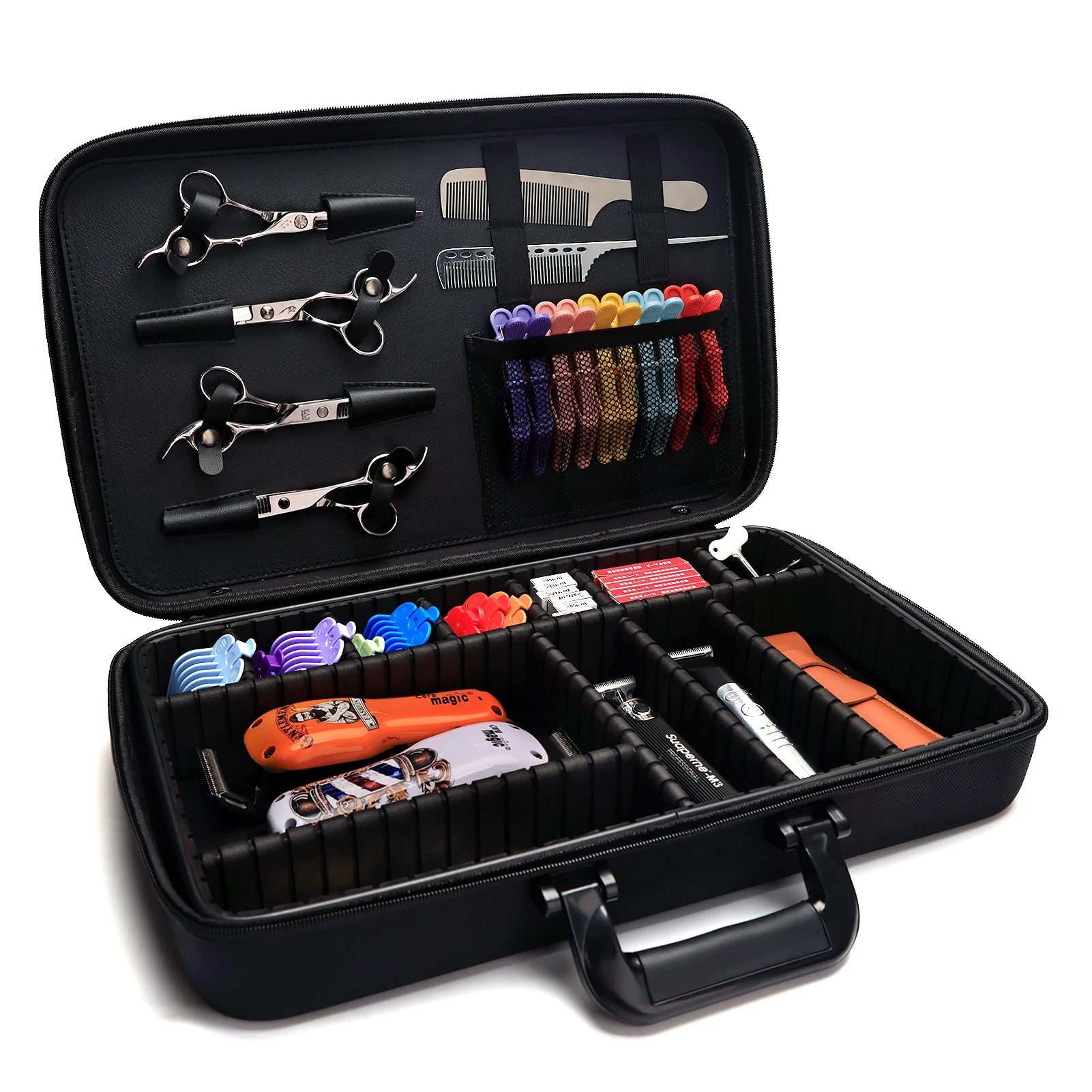 High-Capacity Barber Storage Bag Durable Salon Scissors Shavers Travel Display Case Portable Barbershop Organizer Peaceful Pleasures Health and Wellness