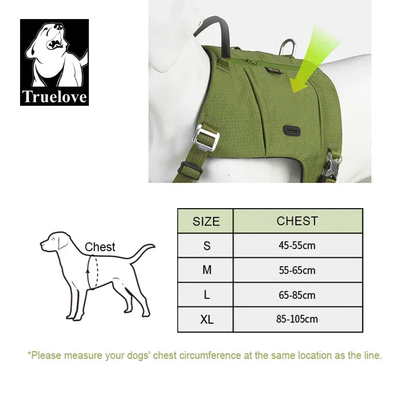 Truelove Tactical Dog Vest Harness with Backpack | TLB2251 Peaceful Pleasures Health and Wellness