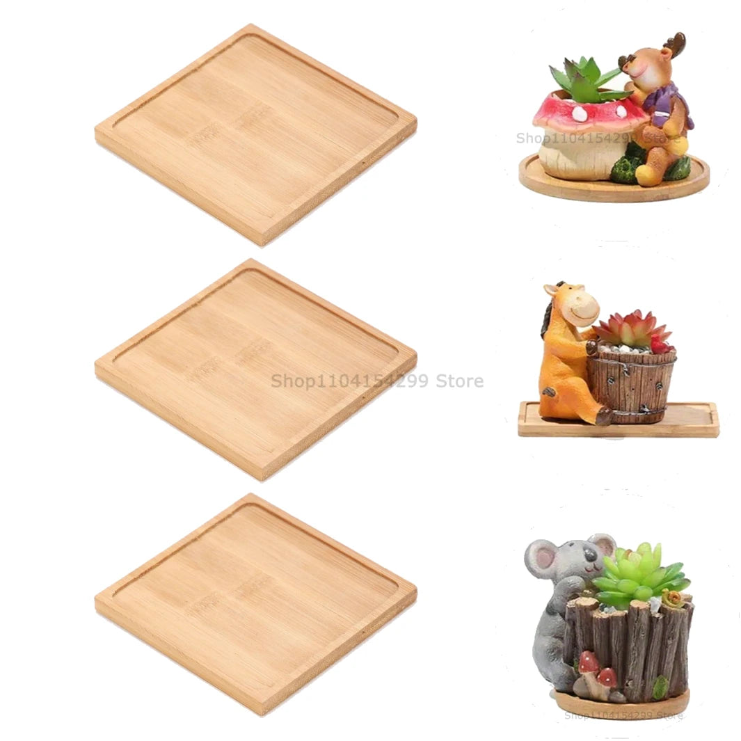 Bamboo Multi-Purpose Tray Set | Plant, Kitchen & Bathroom Use