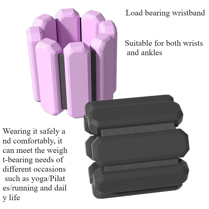 A Pair 2lb Wearable Bracelet Weight Silicone Waterproof Bracelet Ankle Weight for Wrist Strength Training Wristband Equipment Peaceful Pleasures Health and Wellness