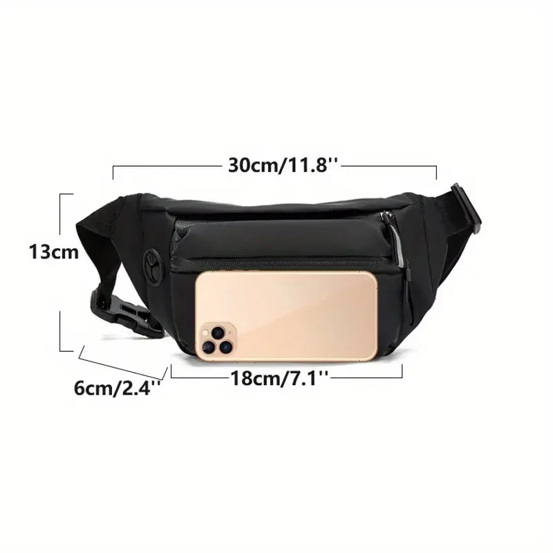 Casual Tactical Waist Bag With Zipper -Men'S Solid Multi-functional Storage for Outdoor Camping, Running, and Sports Training Peaceful Pleasures Health and Wellness