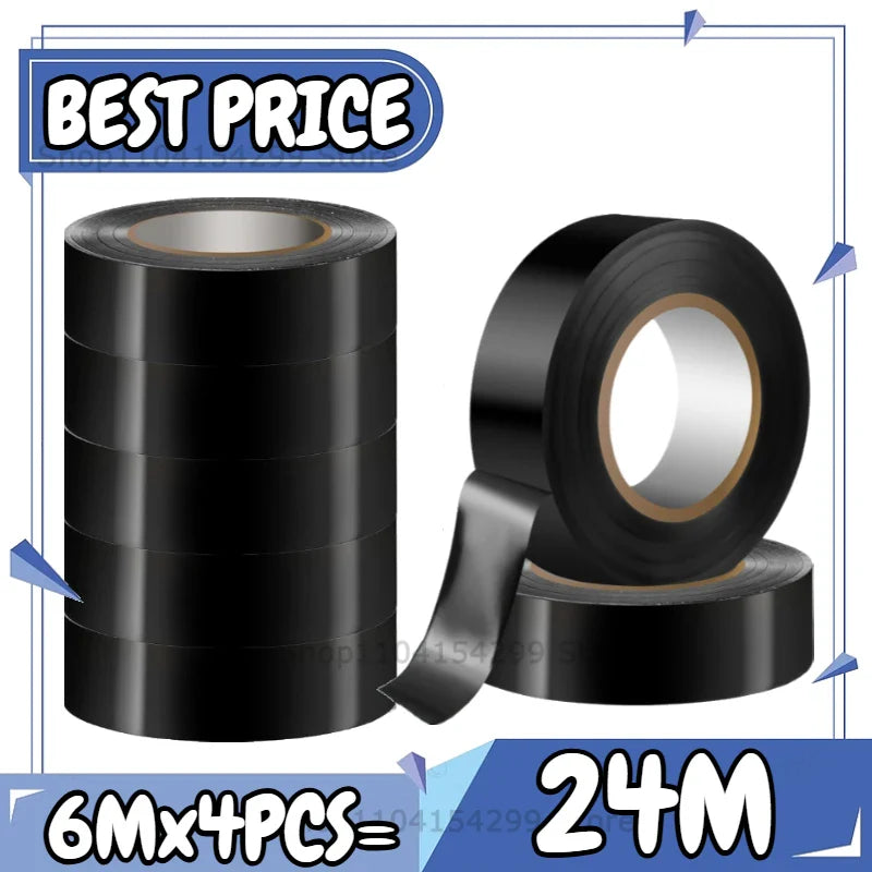 Black PVC Electrical Insulating Tape | Flame Retardant | 1–20 Rolls
