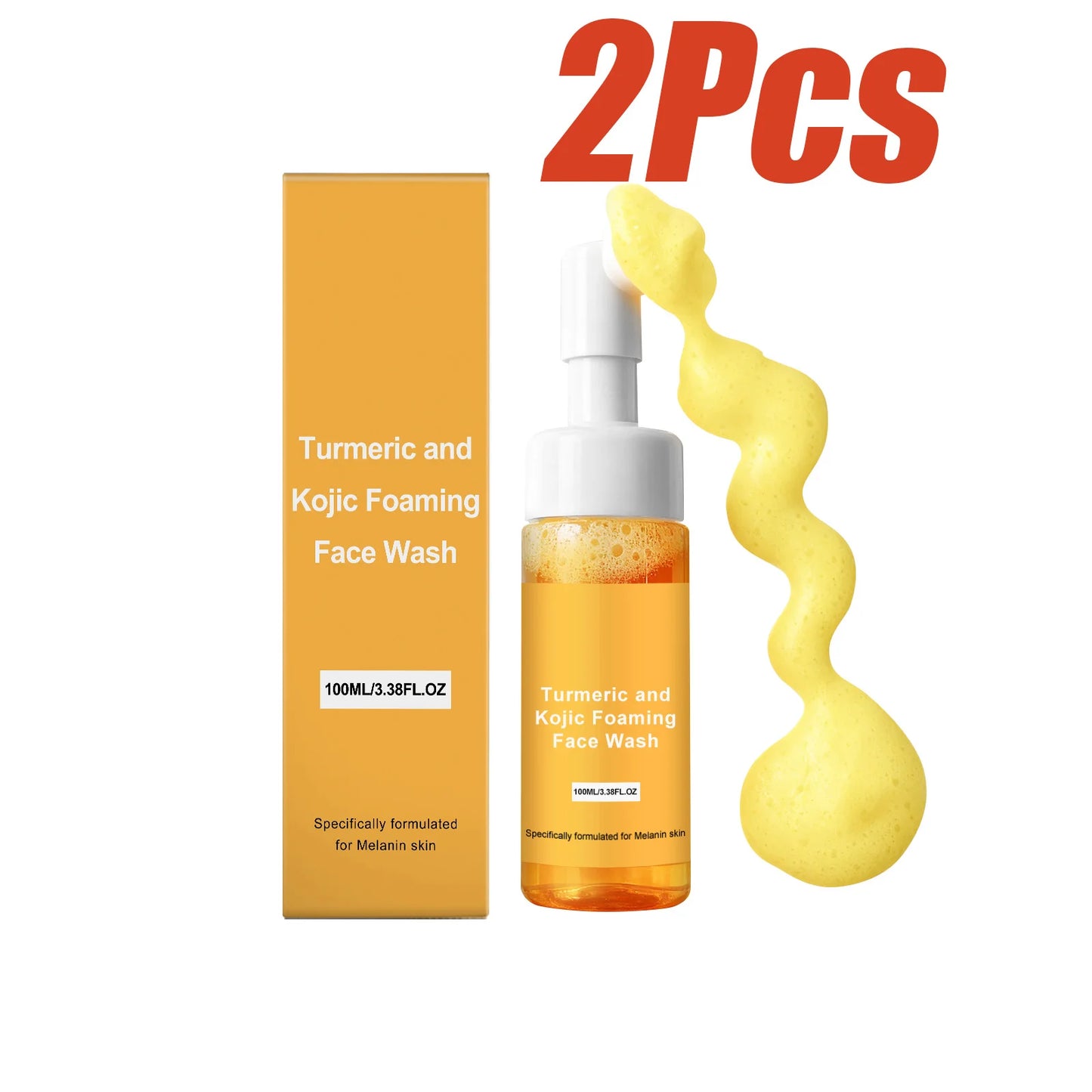 Turmeric & Kojic Acid Foaming Face Wash – Brightening Cleanser