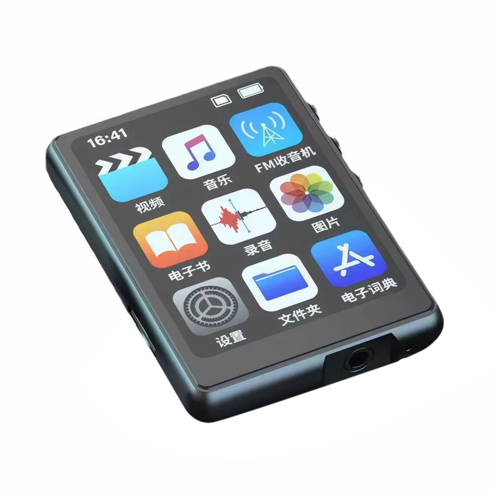 MP3 MP4 Player Voice Recorder Full Touch Screen Bluetooth-Compatible Audio Player with Speaker Support FM Radio Recording E-Book Peaceful Pleasures Health and Wellness black