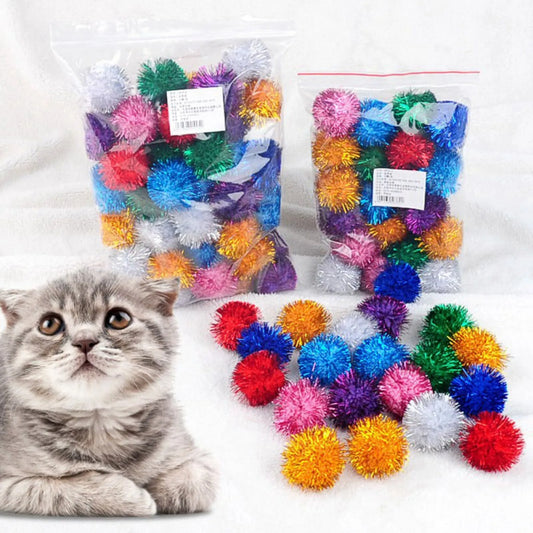 Glitter Pompom Plush Craft Christmas Decor Kids Toys Accessories Wedding Decor Garment Handmade Material Cat Toys Peaceful Pleasures Health and Wellness