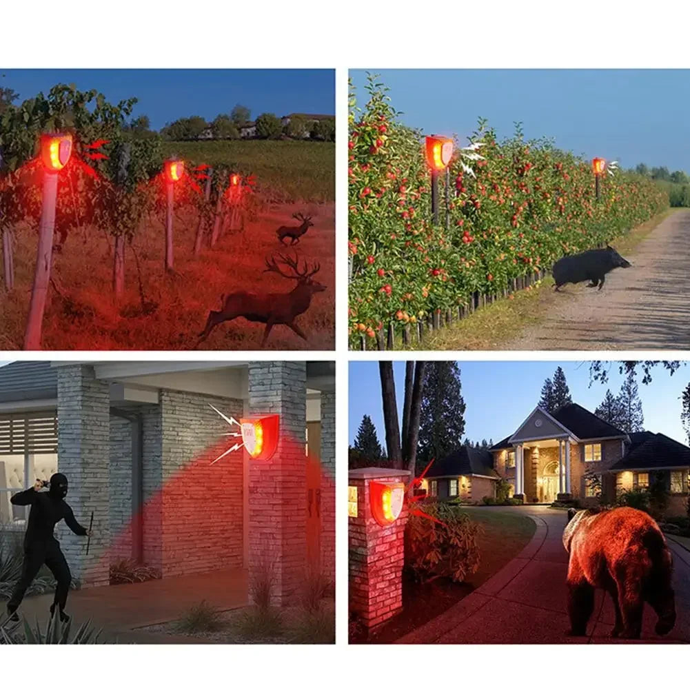 Outdoor Solar Security Siren 3 Modes Motion Sensor Alarm Animal Repeller Driver For Villa Farm Yard Garden Dog Wild Boar Driver Peaceful Pleasures Health and Wellness
