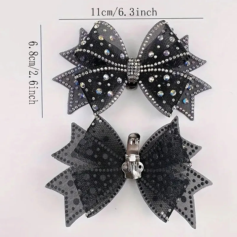Rhinestone Bow Shoe Clips – Mesh Diamond Wedding Buckles