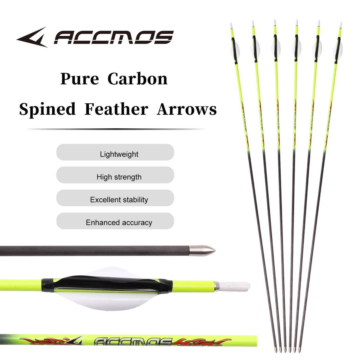 6 12ps ID Pure Carbon Arrow Spine 400 500 600 700 800 900 1000