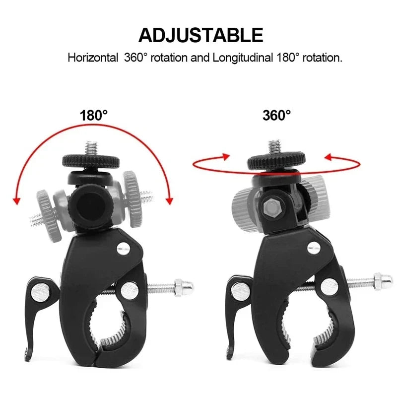 360° Handlebar Mount Clip for GoPro & Action Cameras | Bike & Moto