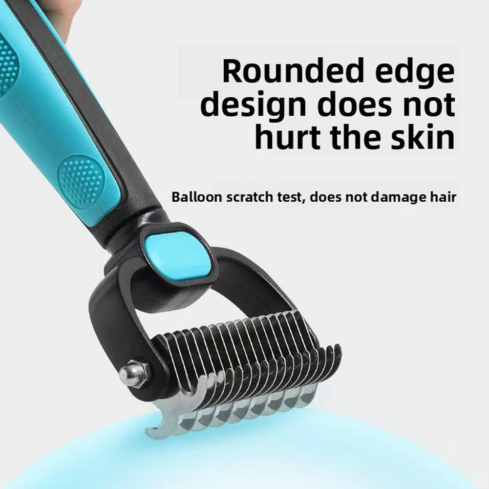 Pet Comb,2 In 1 Double-Sided Pet Grooming Rake For Cats Dogs,Stainless Steel Professional Pet Grooming Tool,Pet Salon Supply Peaceful Pleasures Health and Wellness