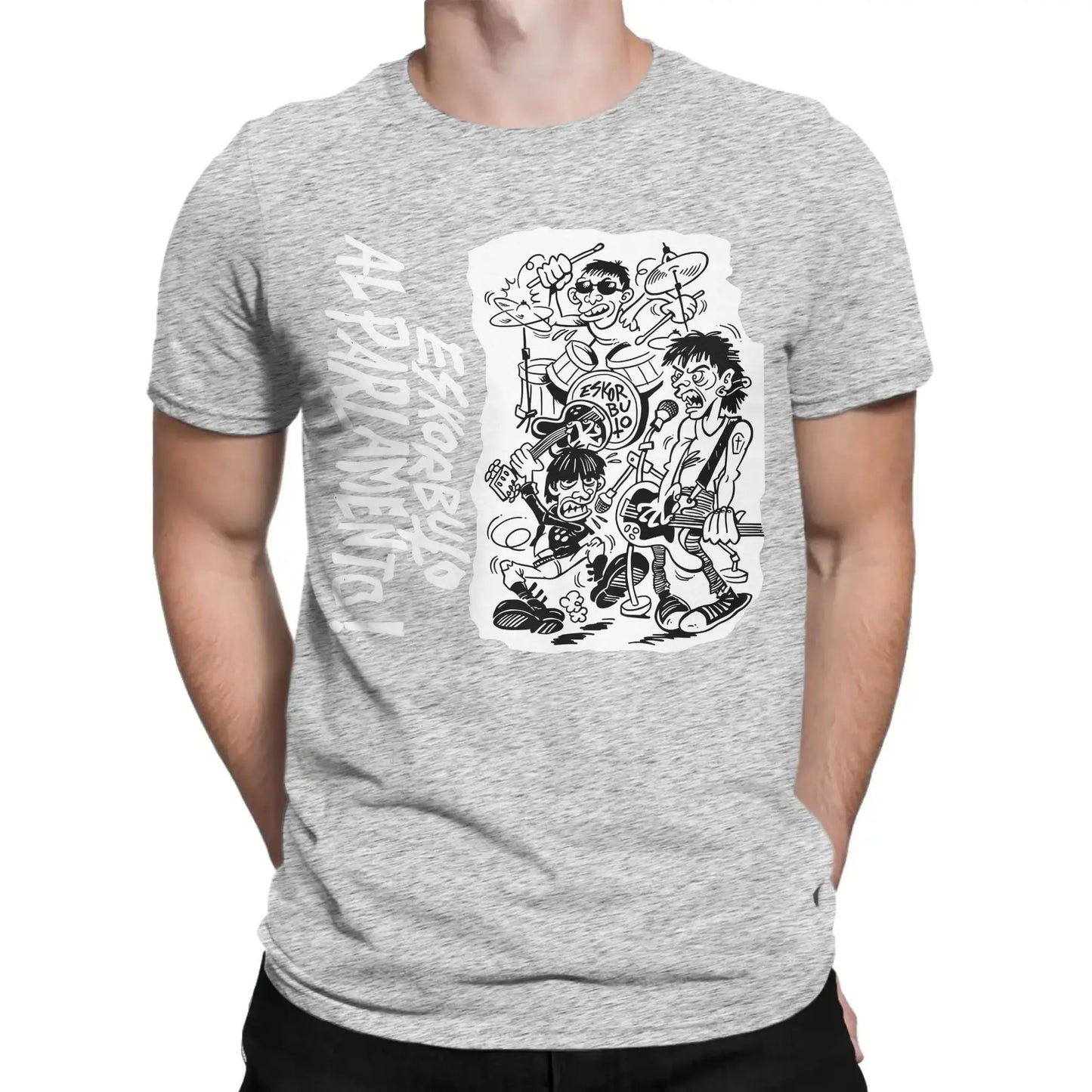 Creative Eskorbuto T-Shirt Men Crew Neck Pure Cotton T Shirts Singers Short Sleeve Tees Summer Clothing Peaceful Pleasures Health and Wellness