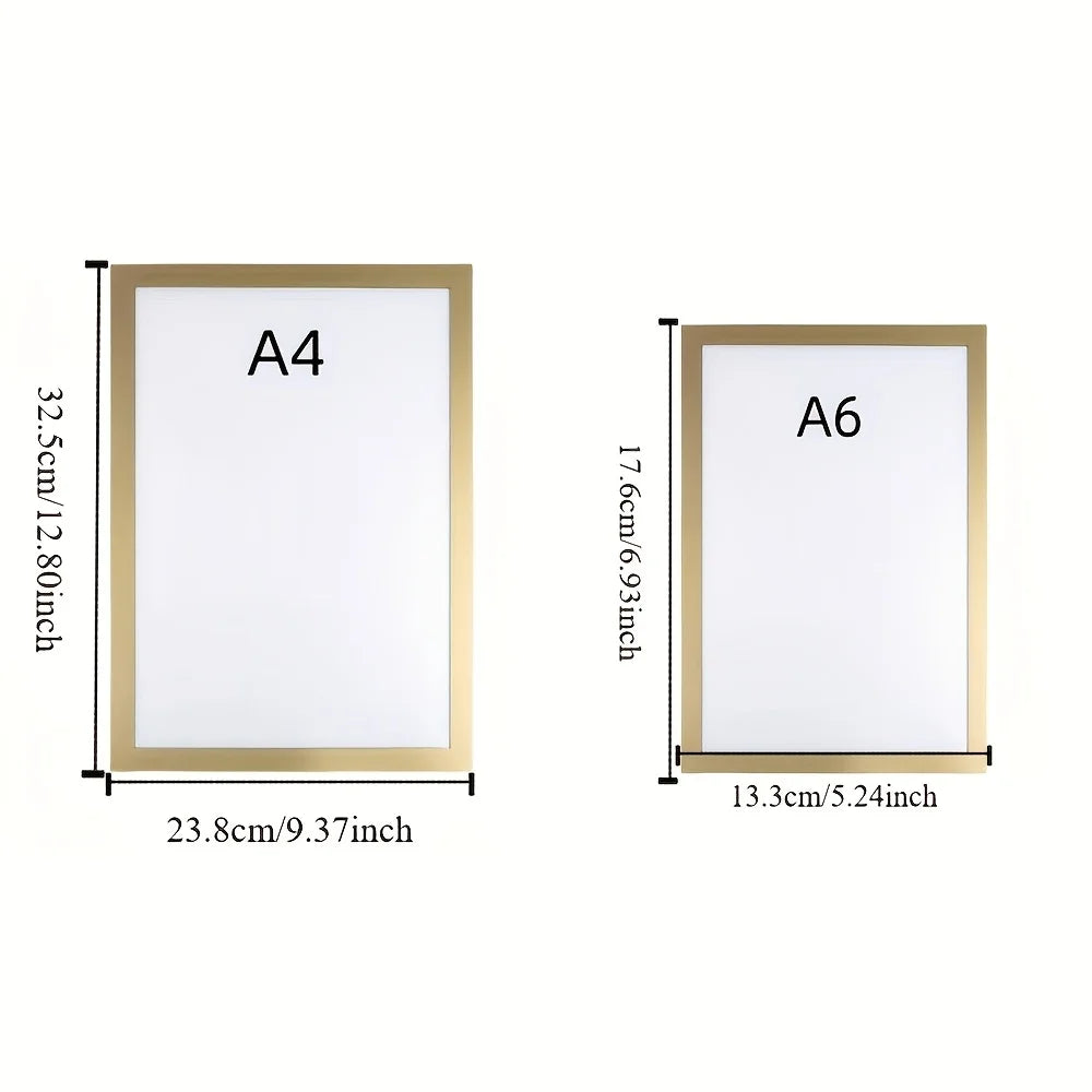 Magnetic Wall Frame Self-adhesive Removable Photos Notes Black White