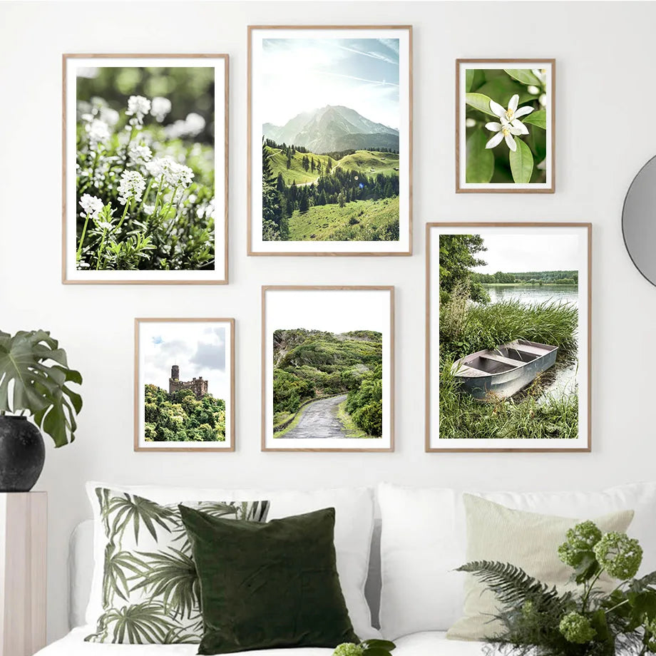 Mountain Waterfall Canvas Wall Art Poster | Nature Decor Print Canvas Wall Art Peaceful Pleasures Health and Wellness