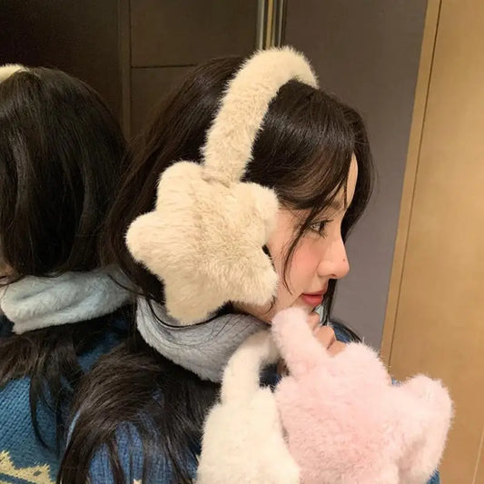 Star Plush Earmuffs – Fluffy Windproof Winter Ear Warmers Winter Ear Warmers Oasis Select