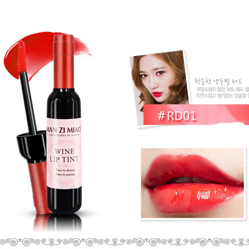 Wine Bottle Lip Gloss – Waterproof Long-Lasting Tint, 6 Colors