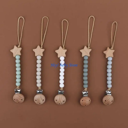 Silicone Bead Baby Pacifier Clip | Teething & Soother Holder