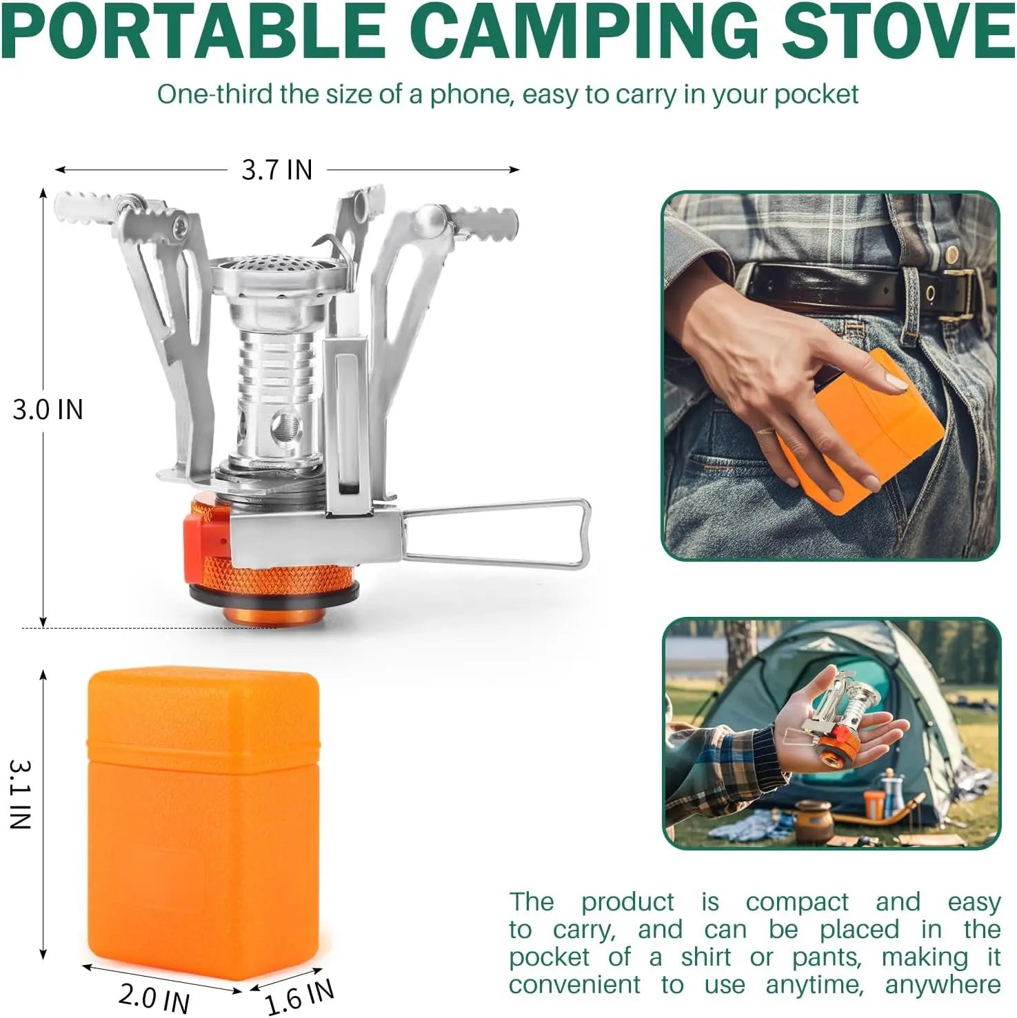 Portable Camping Stoves Backpacking Stove with Piezo Ignition Stable Support Wind-Resistance Camp Stove for Outdoor Cooking Peaceful Pleasures Health and Wellness