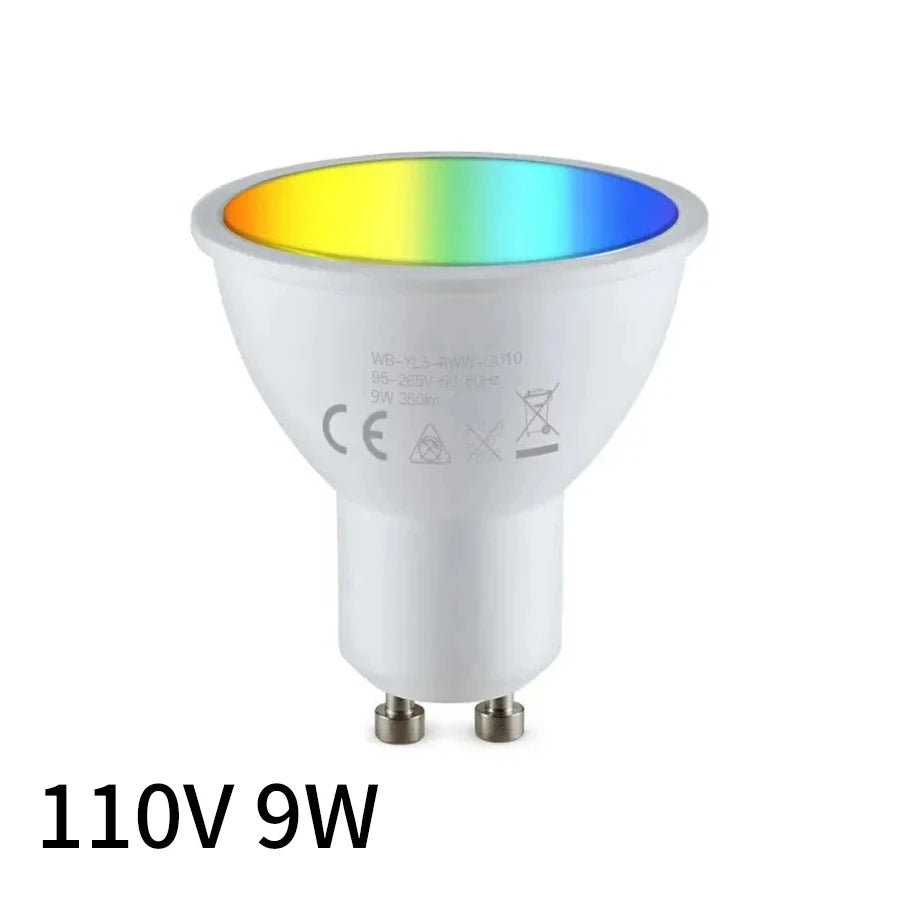 5W 7W 9W 220V 110V Tuya Smart WiFi GU10 LED Bulb Spotlight Alexa Lamp RGBCW Smart Life APP Control Works With Google Home Echo Peaceful Pleasures Health and Wellness 110V 9W Yes