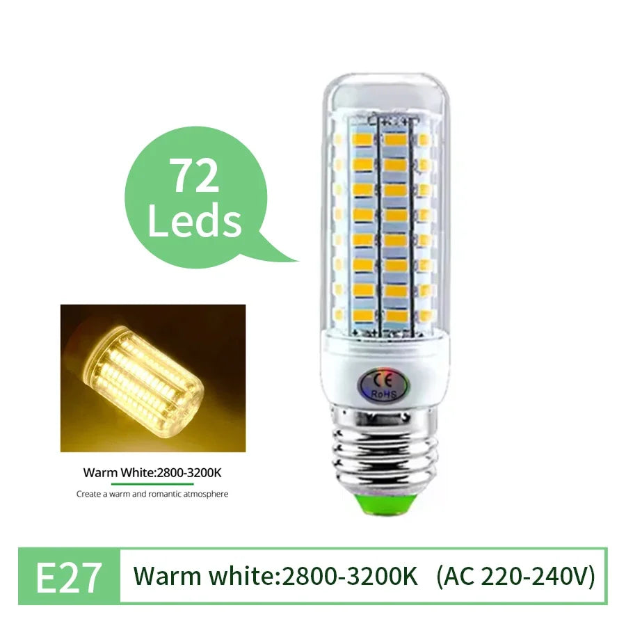 E27 E14 LED Corn Bulb 220V 5730 SMD – Energy Saving 50,000Hr