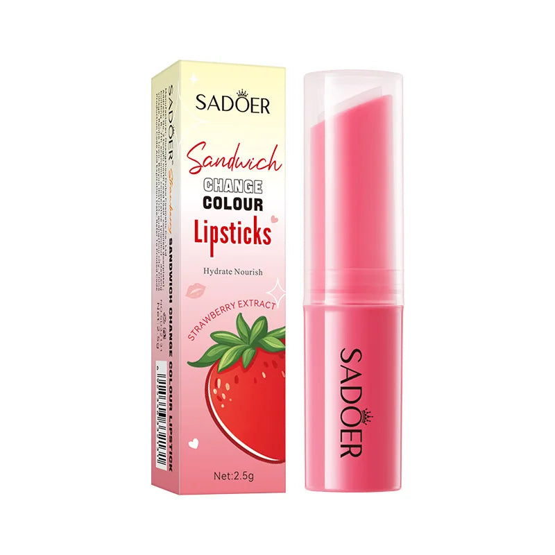 Honey peach sandwich warm changing water lipstick moisturizing warm changing lipstick 2.5g Peaceful Pleasures Health and Wellness 1pc Strawberry 2.5g