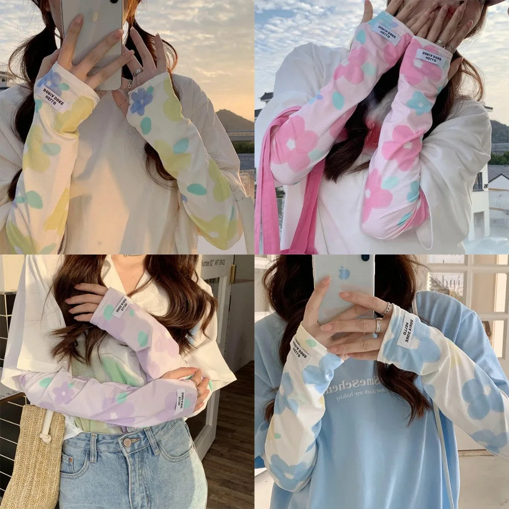 Arm Sleeves Ice Silk Breathable Quick Dry Running Fishing Driving Sportswear Sun UV Protection Long Arm Cover Cycling Arm Sleeve Peaceful Pleasures Health and Wellness