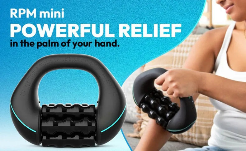 Mini Rolling Percussive Massager Whole Body Fatigue Relief Deep Tissue and Muscle Recovery Rechargeable Powerful 3-Speed Spin Peaceful Pleasures Health and Wellness