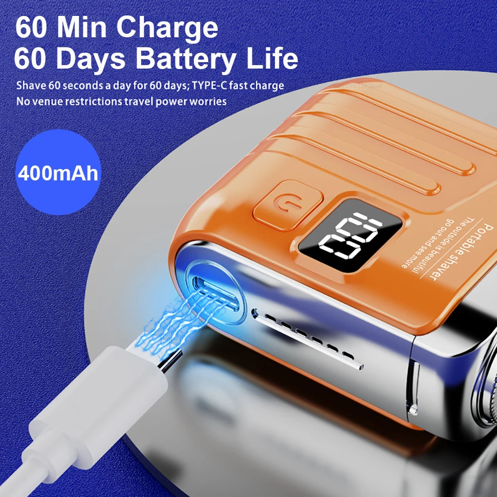 Mini Electric Shaver for Men Beard Trimmer Portable Men's Electric Razor USB Rechargeable Dual Blade Electric Shaving Machine Peaceful Pleasures Health and Wellness