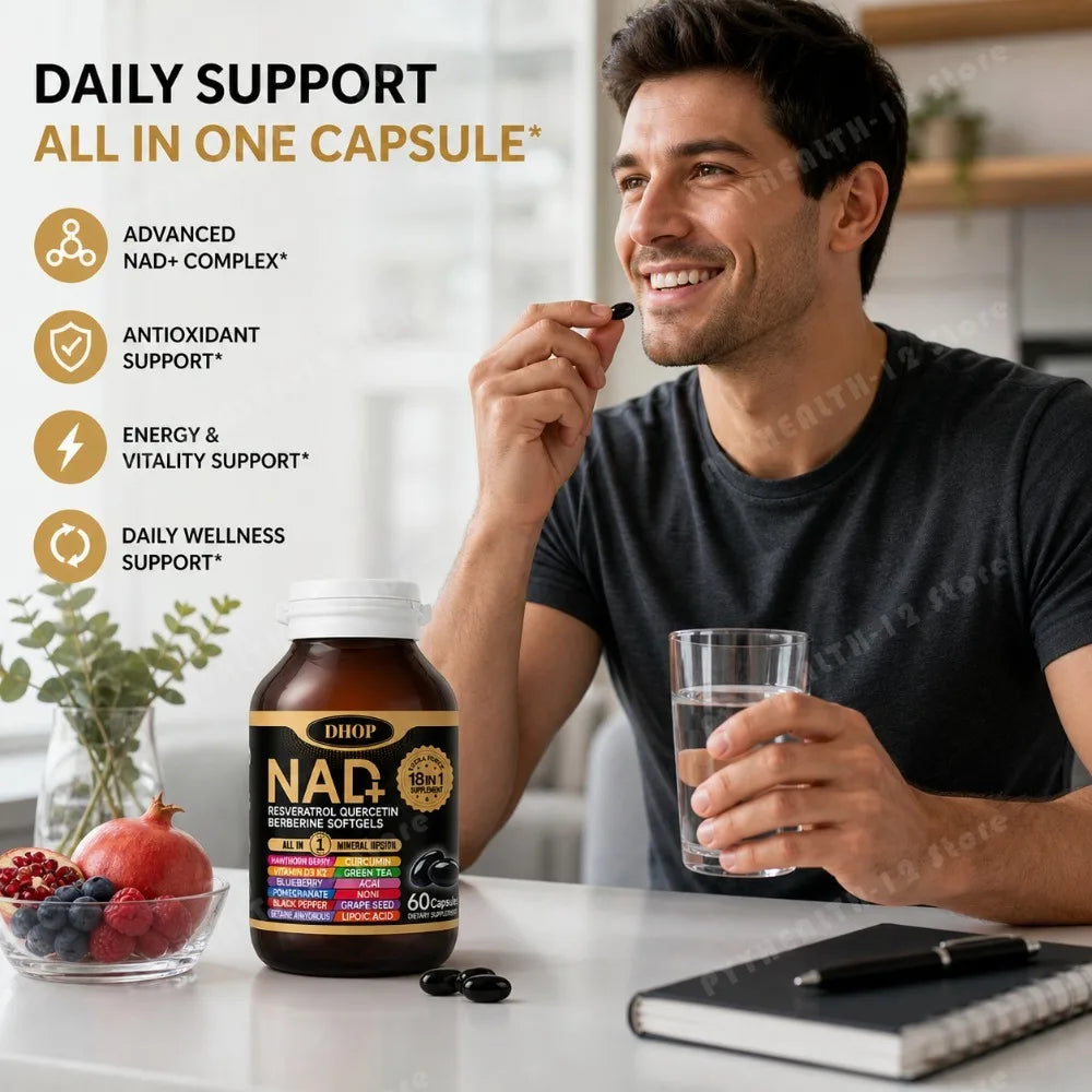 DHOP 18-in-1 NAD+ Complex Softgels | Resveratrol Quercetin 60ct