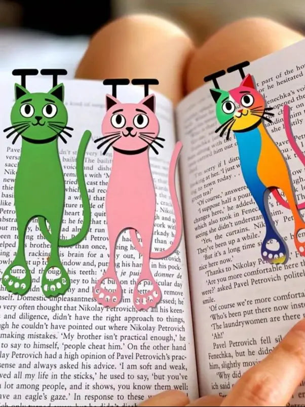 Acrylic Cat Bookmark Set of 3 | Colorful Cat Page Markers