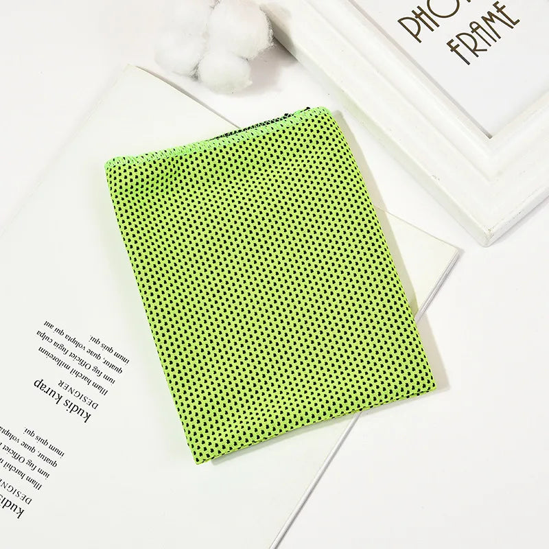Outdoor Microfiber Quick Dry Sports Cooling Ice Towel Cold Sports Towel Fitness Cool Towel Camping Peaceful Pleasures Health and Wellness Green 30x80cm