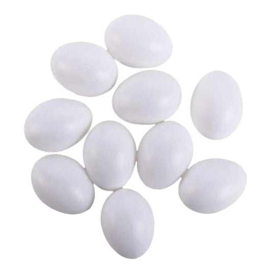 Fake Plastic Eggs Set of 10 – Paintable Easter & Nest Eggs Fake Play Eggs Oasis Select white
