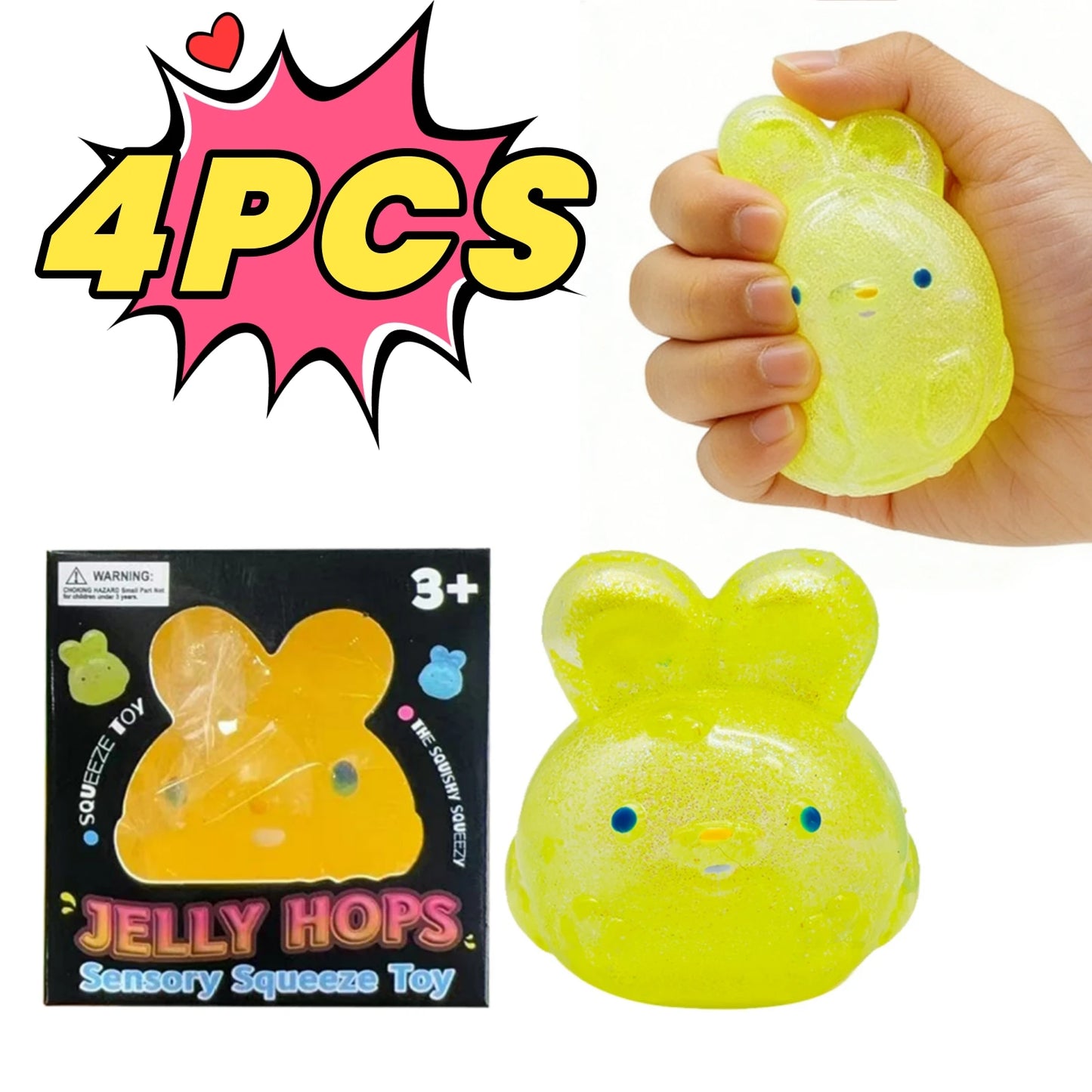 Kawaii Rabbit Squeeze Sensory Toy | Squishy Ball for Kids & Adults