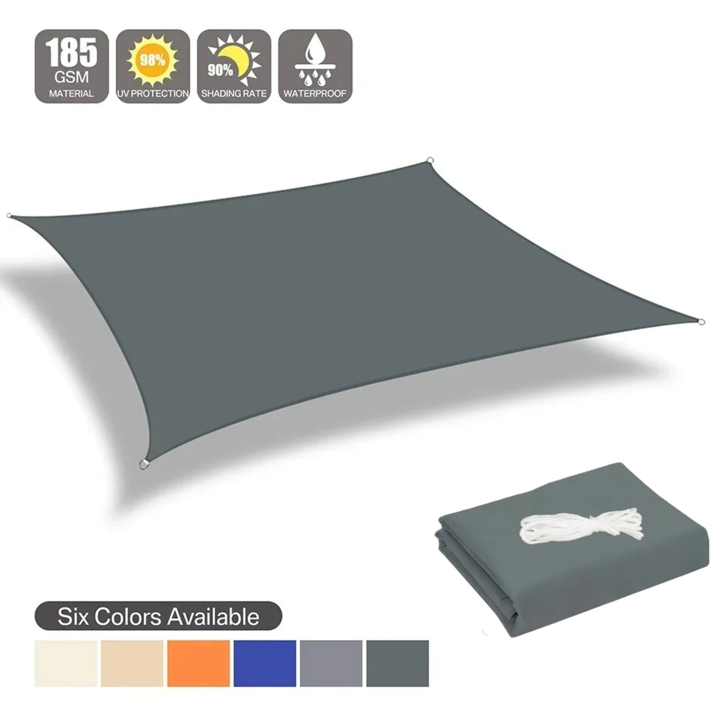 95% UV Block Waterproof Sun Shade Sail – Patio, Pool & Garden