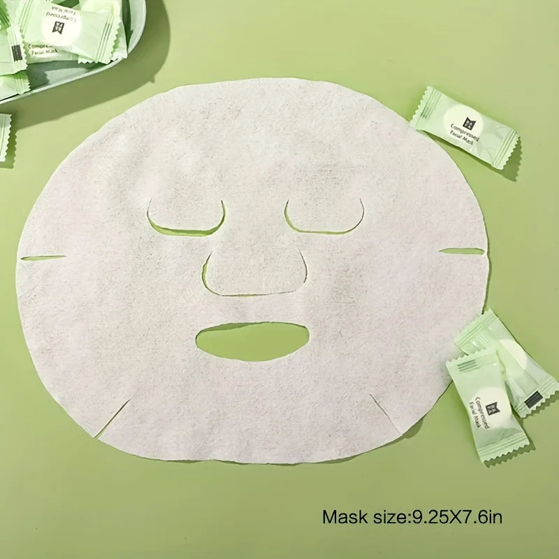 50-Pack Disposable Compressed Facial Mask Sheets | Non-Woven