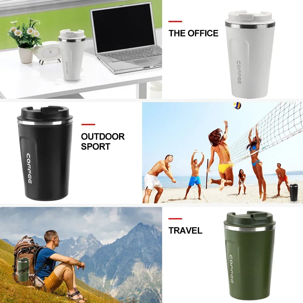 Hot 380/510ML Thermo Cafe Leak_Proof Travel Thermo Cup Double Stainless Steel for Tea Water Coffee Coffee Mug Car Thermos Mug Peaceful Pleasures Health and Wellness