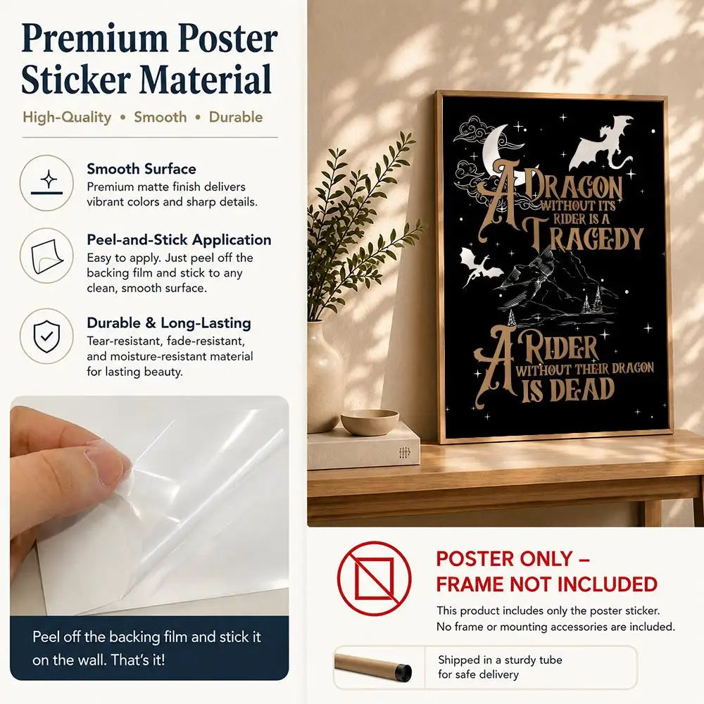 Fourth Wing HD Wall Poster – Self-Adhesive Waterproof Art Wall Art Poster Peaceful Pleasures Health and Wellness