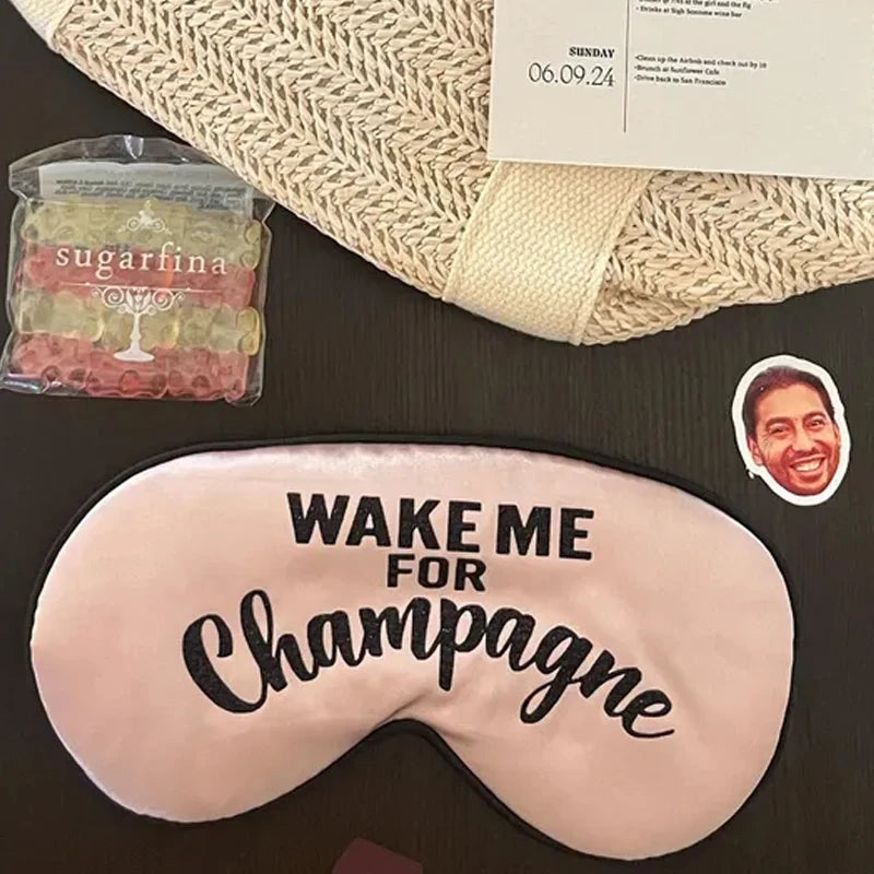 Wake Me for Champagne Sleep Mask | Bachelorette Party Favor