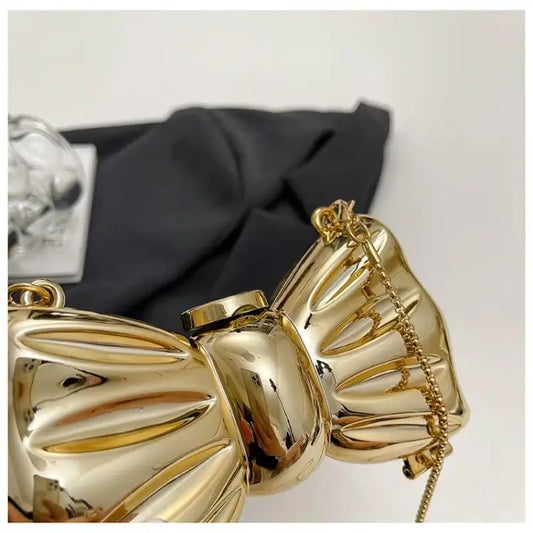 Metal Mini Crossbody Bag | Acrylic Bow Clasp & Chain Strap Mini Crossbody Bag Oasis Select