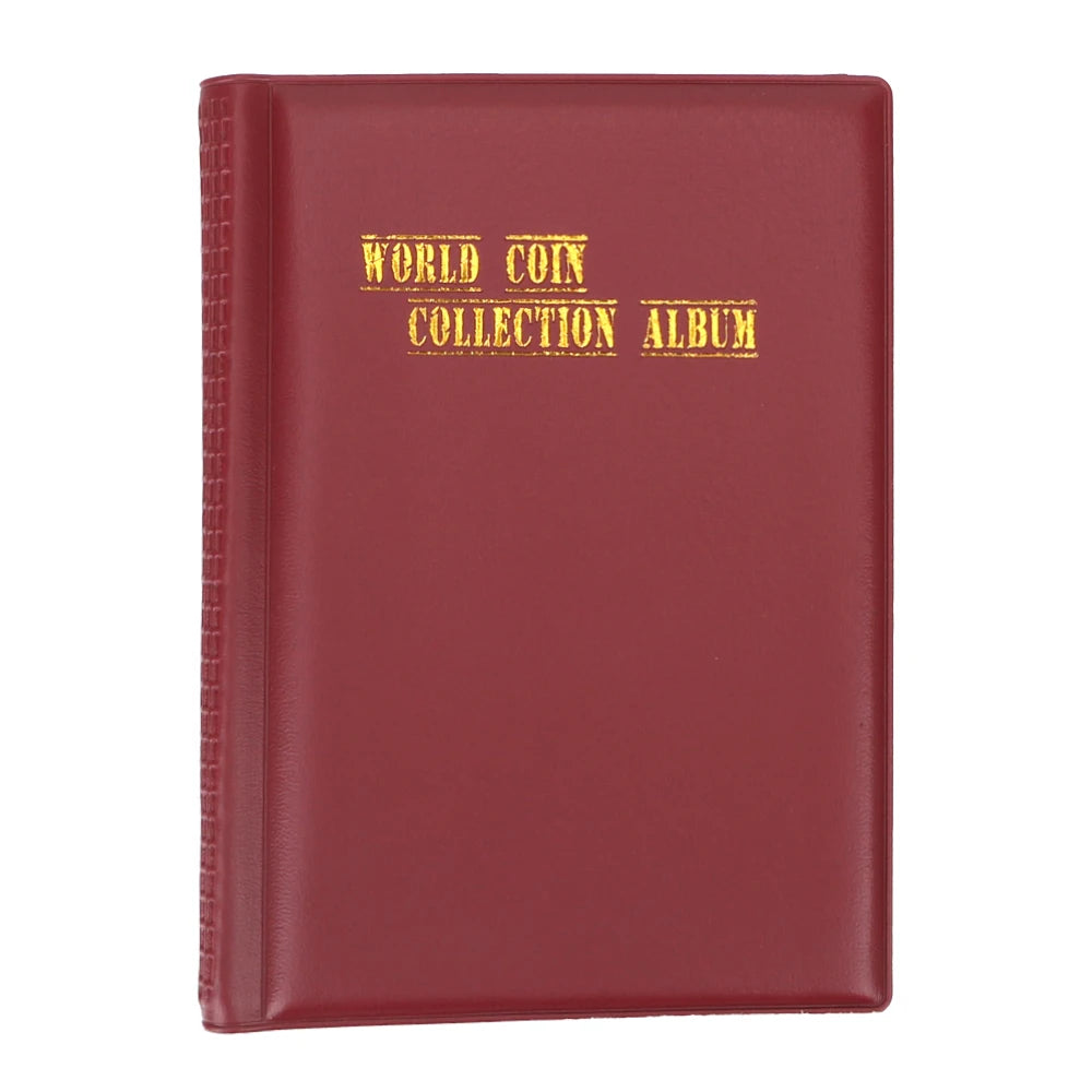 120 pieces Coins Album Multi-kinetic PVC Banknotes Coin Collection Book For Collectors Badge Collect Accessories Peaceful Pleasures Health and Wellness Red
