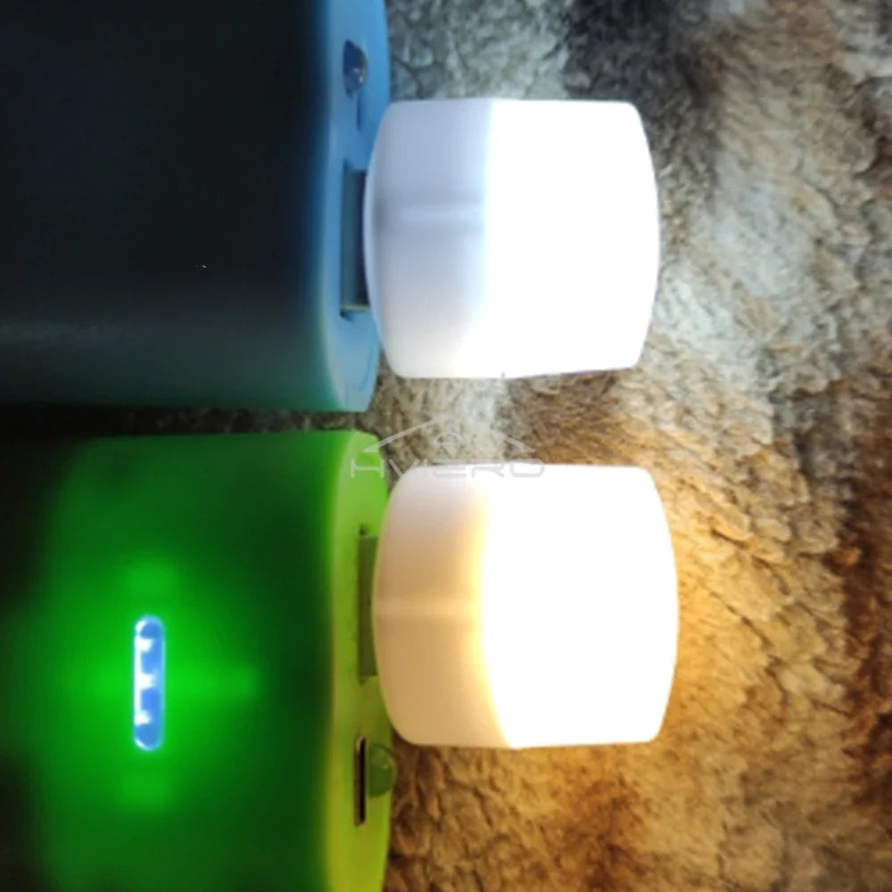 HVIERO USB LED Night Light – Warm & White Glow, Plug & Play