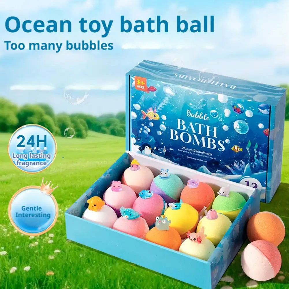12-Piece Luxury Bath Bomb Set | Flowers, Essential Oils & Toys