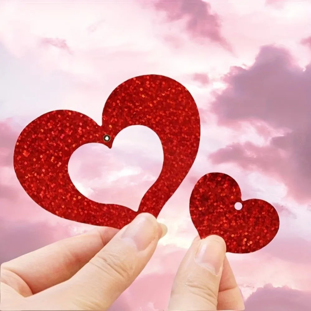 Sequin Heart String Garland Rain Curtain – 50 Pcs Party Decor