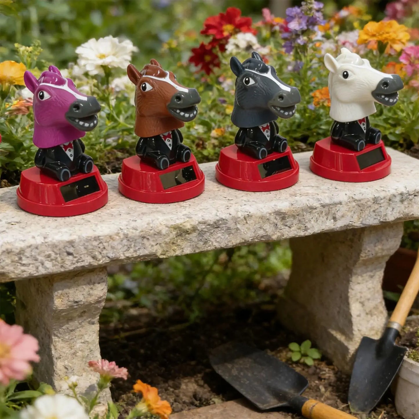 Solar Horse Bobblehead Car Dashboard Ornament | Shaking Figurine